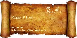 Ripp Alba névjegykártya